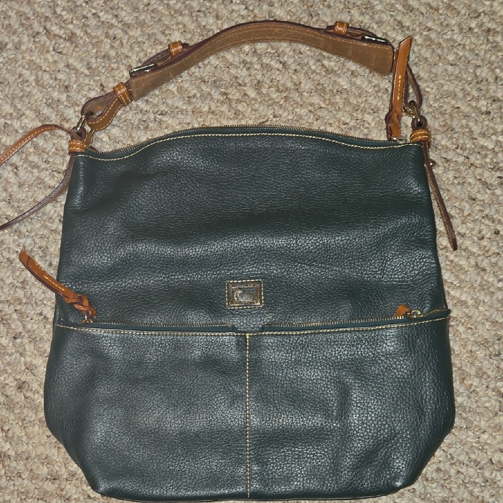 Dooney & Bourke Black and Tan Hobo Bag
